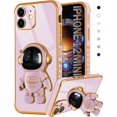 thumbnail image 1 of Funda para iPhone 12 Mini con diseño de astronauta, ideal para mujeres y niñas, color morado, única y con soporte oculto de astronauta, diseño 6D para iPhone 12 Mini de 5,4 pulgadas., 1 of 8