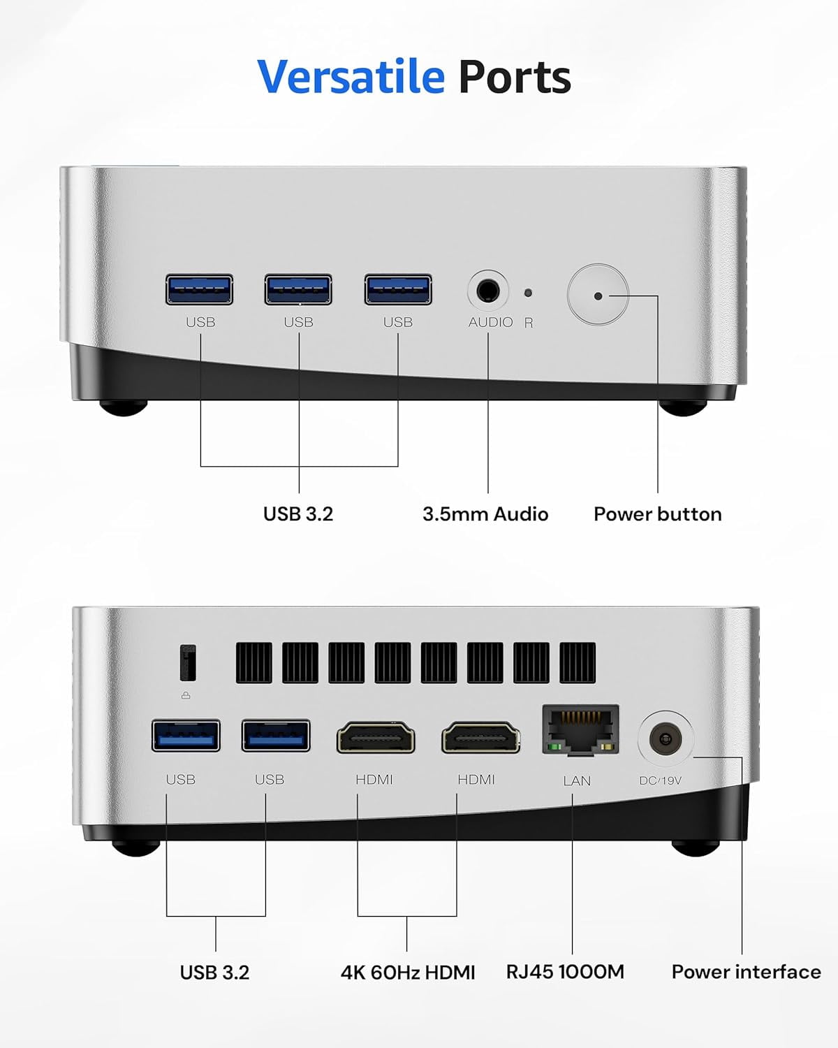 Leaderhub LP5C Mini PC Intel Core i5-12450HX 4.4GHz 8-Core, 16GB DDR4, 512GB SSD, Win11 Pro, WiFi 6, BT 5.2, Dual HDMI​