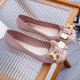 thumbnail image 1 of Sandalias de mujer de color sólido, planas, de moda, con hebilla y lazo, sandalias informales de verano con punta redonda, 1 of 6
