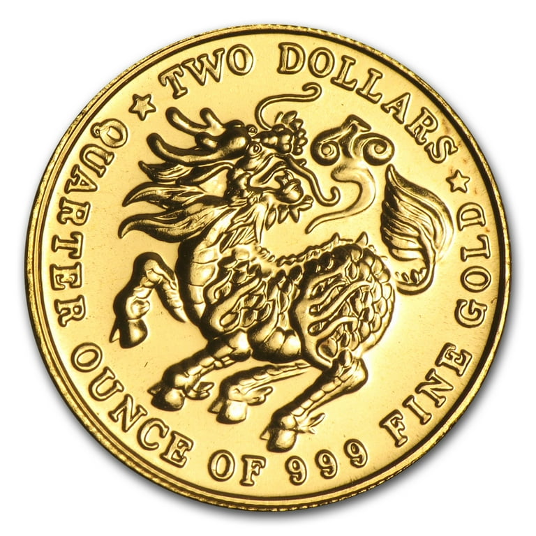 1983-1984 Singapore 1/4 oz Gold $2 Qilin BU (Random