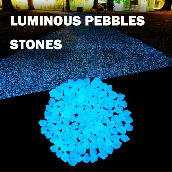 Willstar 900x Luminous Pebbles Glow Stones Rocks in The Dark for Garden Walkways Outdoor Aquarium Yard Indoor Home Fish Decor Blue