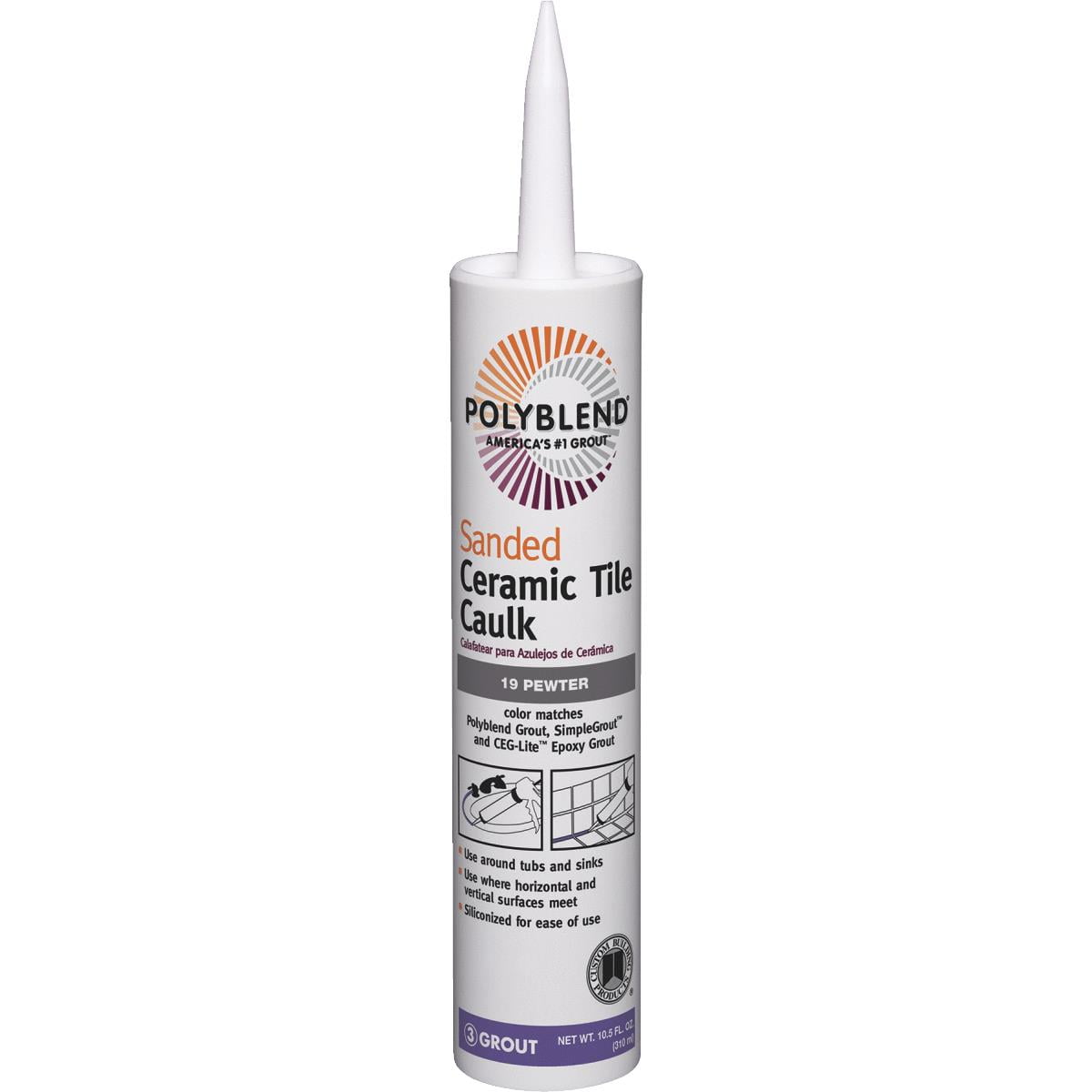 Polyblend 10.5 Oz. 19 Pewter Sanded Ceramic Tile Caulk PC1910S6