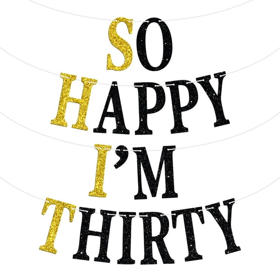 So Happy I'm Thirty Banner, Cheers to 30 Years/30& Fabulous Bunting Sign, Happy 30th Birthday Party Decorations Supplies