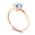thumbnail image 2 of 1.25 ctw Solitaire Anniversary Ring for Women | Heart Cut Natural Swiss Blue Topaz | Hyperallergenic Solid 14K Rose Gold, 2 of 5