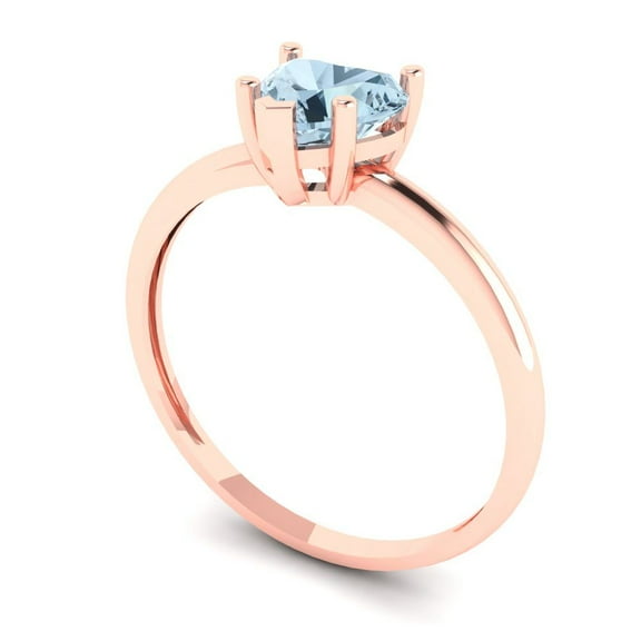 3.96ct Cushion Cut Blue Natural Sky Blue Topaz 18k Pink Rose Gold Engraving Statement Bridal Wedding Designer Ring Size 9.75