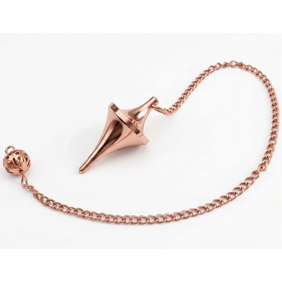 space ship design UFO cone point copper metal pendulum healing dowsing divination meditation metaphysical reiki pendulum