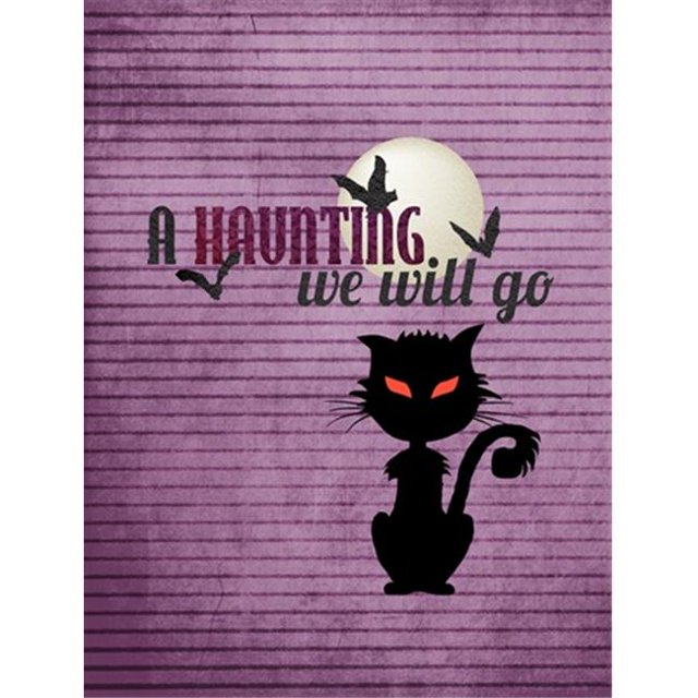 A Haunting we will go Halloween Flag Garden Size