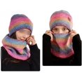 thumbnail image 5 of Classic Warm Fall Winter Hat - Soft Warm Foldable Leopard Cuff Ribbed Knit Color changing and plush two-piece set, 5 of 5