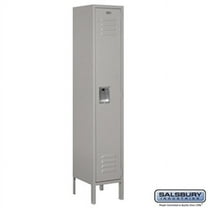 Salsbury Industries 61152GY-U Single Tier 12-Inch Wide 5-Feet High 12-Inch Deep Unassembled Standard Metal Locker, Gray