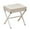 White, variant on Tcbosik Gray Velvet Upholstered Vanity Ottoman with X-Shape Metal Legs, 18"H Modern Footstool for Bedroom, Living Room & Makeup, Soft Cushion Seat, Easy Assembly