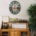 thumbnail image 6 of Woven Paths 29" Oval Turquoise Wood Wall Clock, 6 of 6