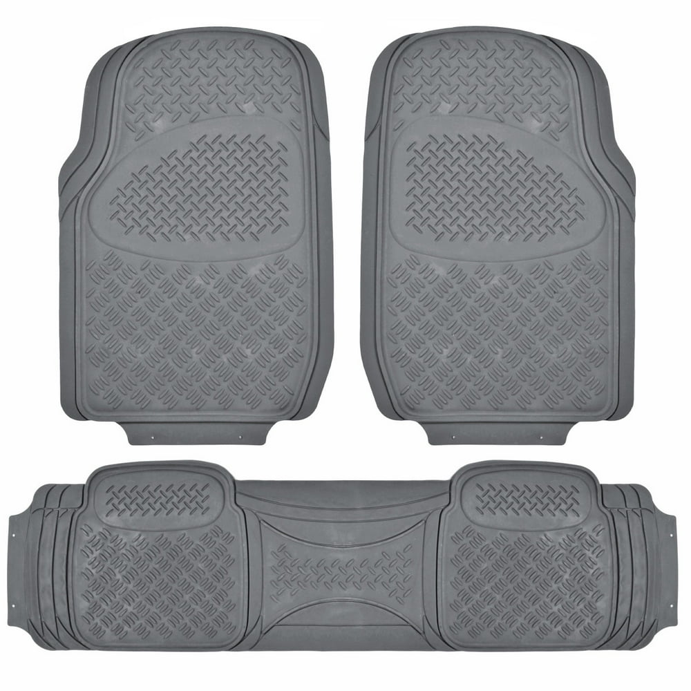 BDK Diamond AllWeather Rubber Floor Mats for Car, SUV, Van and Truck