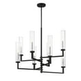 thumbnail image 3 of Folsom 8-Light Adjustable Chandelier in Matte Black with Polished Chrome Accents, 3 of 5