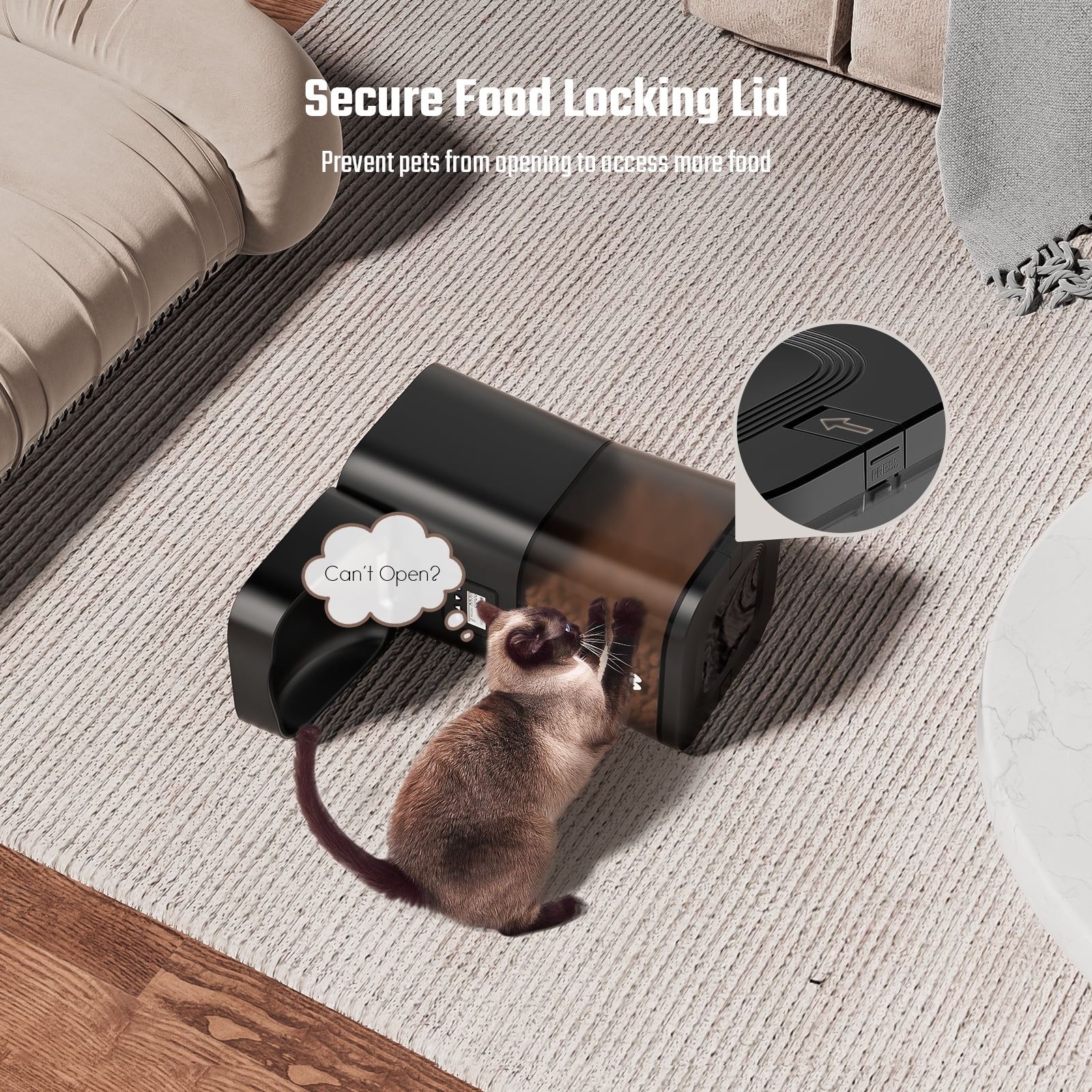 IMIPAW 3L Automatic Cat Feeder – Smart Pet Food Dispenser for Cats & Dogs with LCD Display, Programmable Timer, Dual Power Supply, 4 Meals/Day, 1–9 Portion Control, Easy to Clean, Fresh-Keeping Desi