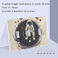 thumbnail image 3 of Yayeee Toggle Light Switch Wall Plate 3-Gang 6.37"x4.48" Decorative Outlet Cover, Beige Astronaut Space, 3 of 7
