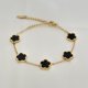thumbnail image 3 of Pulsera de trébol de acero inoxidable para mujer, brazalete de flor verde de lujo, Color dorado, joyería de alta calidad, regalo nuevo, 2023, 3 of 3