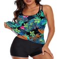 thumbnail image 2 of QJUHUNG Tankini à Bretelles Blouson Imprimé pour Femmes avec Shorty Tankini Maillots de Bain pour Femmes Deux Pièces, 2 of 5
