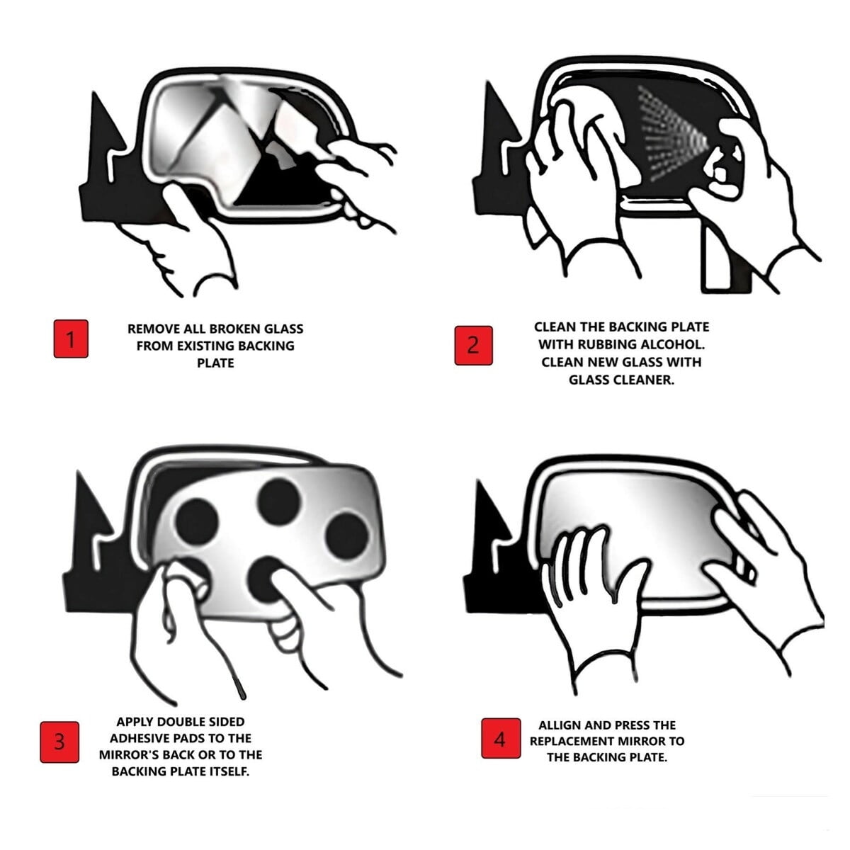 Door Mirror Glass Assembly
