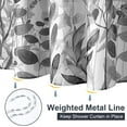 thumbnail image 5 of Grey Plant Leaf Shower Curtain, Extra Long 72" x 84" Spring Natural Botanical Eucalyptus Floral Weighted Hem Waterproof Bathroom Curtain Set with 12 Hooks, 5 of 6