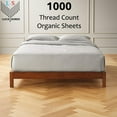 thumbnail image 2 of Queen Size Organic Cotton Sheet Set- 100% Organic 1000-Thread-Count Long Staple Cotton - 10" Deep Pockets 1000TC Organic Sheets - Light Grey, 2 of 7