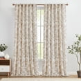 thumbnail image 6 of CURTAINKING Linen Curtains Floral Curtains for Living Room 96 Inch Long Tan French Curtains Back Tab Light Filtering Toile Print Farmhouse Bedroom Curtains Window Curtain Set 2 Panels, 6 of 10