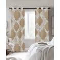thumbnail image 3 of Light Brown Moroccan Blackout Curtains 90 Inches Long, Modern Geometric Abstract Art Thermal Insulated Black Out Curtains, Darkening Window Curtain Drapes for Bedroom Living Room 52"x90" 2 Panels, 3 of 9