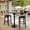 Natural/Black Base, variant on Flash Furniture 30" x 24" Tabletop with TopGuard HPL Technology in Dark Brown with 18" Black Bar Height Base