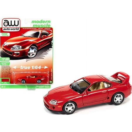 UPC: 0753569873461 | 1994 Toyota Supra Super Red Modern Muscle Limited Edition to 13904 pieces Worldwide 1/64 Diecast Model Car by Autoworld