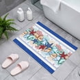 thumbnail image 4 of Summer Marine Indoor Door Mat 18x30 Inch Life Beach Starfish Shell Coral Dark Blue Stripe Front Door Mat Non Slip Washable Entryway Rug Low Profile Dirt Trapper Doormat for Bathroom Kitchen Bedroom, 4 of 9