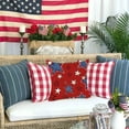 thumbnail image 4 of Dmlowu 4th of July Decorations Pillow Covers Comfortable Throw Pillow Covers Soft Warm 18x18 Pillow Cover for Living Room Bed Sofa, Patriotic Couch Pillow Covers for Independence Day, 4 of 6