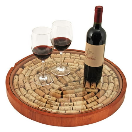 Truefabrications Giftable Lazy Susan Cork Display for Turning Wine Corks into Collectible Keepsakes