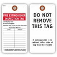 thumbnail image 2 of FIRE EXTINGUISHER INSPECTION TAG / DO NOT REMOVE (2-Sided), 3" x 5.75", Red and Black Print on White 13 Pt. Cardstock w Reinforced Hole - Pack of 100 Tags, 2 of 2