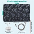 thumbnail image 4 of 24" x 16" Grounding Mat Kit Non Slip Meditation Pad 3mm Yoga Mat with 15ft Grounding Cord & 12"Copper Ground Rod with 40ft Wires,Black Flower, 4 of 5