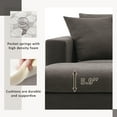 thumbnail image 4 of [VIDEO provided] [New] 100.4*64.6" Modern Sectional Sofa,L-shaped Couch Set with 2 Free pillows,4-seat Polyester Fabric Couch Set with Convertible Ottoman for Living Room, Apartment, Office,4 Colors, 4 of 9