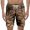 Brown, variant on Gym Shorts Men Retro Graphic Print Drawstring Casual Elastic Waistband Summer Beach Hiking Golf Shorts