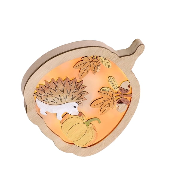 Thanksgiving Wooden Centerpiece Carving Autumn Table Decor for Festive Home, Dining Display & Holiday