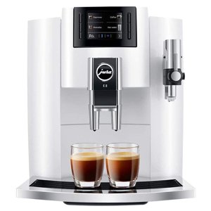 Jura E8 Automatic Espresso Machine (Piano White)