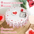 thumbnail image 3 of Happy Valentine''s Day Tablecloth Round 60 Inch, Love Heart Table Cloth Washable Table Cover for Anniversary Wedding Party Picnic Kitchen Dinner Decor, 3 of 5