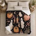 thumbnail image 5 of Enchanted Pumpkin Magic Autumn Scene, Warm Flannel Blanket for Living Room and Family Room, Art Lovers Autumn Celebration Gift, Festive Home Decor, 5 of 9