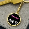 thumbnail image 6 of Bombay Cat Mom Keychain Stainless Steel or 18k Gold Circle Pendant, 6 of 16