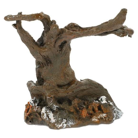 Artificial Fish Tank Aquarium Decoration Terrarium Driftwood Tree Cork Bark Faux Plants Resin Ornament