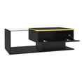 thumbnail image 3 of MODERNLUXE 39.4" Coffee Table with LED Lights, High-Gloss Centre Table Tea Table with Storage for Living Room,Small Space, White, 3 of 9