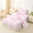 thumbnail image 2 of Erosebridal Letter Monogrammed S Pink Bow Twin Sheet Sets 3pcs,Floral Cherry Blossoms Bedding,Breathable Home Decor, 2 of 5