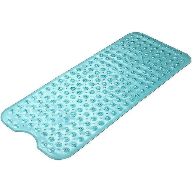 Anti-Slip Bath Mat, Mildew Resistant, Extra Long, Antibacterial, BPA, Latex Phthalate Free, Machine Washable, Best for Kids, 39x16in Green