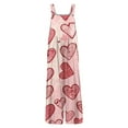 thumbnail image 4 of Fgvctg Valentine's Day Women's Jumpsuits Wide Leg Pant Date Night Spaghetti Straps Vintage Love Heart Print Jumpsuit Sleeveless Bib Overalls Sprimg Rompers Clothing With Pockets Watermelon Red 4XL, 4 of 7