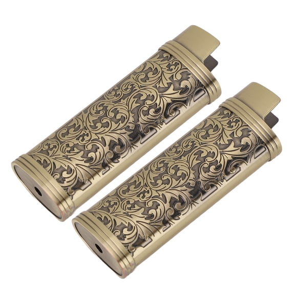 Vintage Style Floral Stamped Zinc Alloy Lighter Case Cover for Lighter Protection