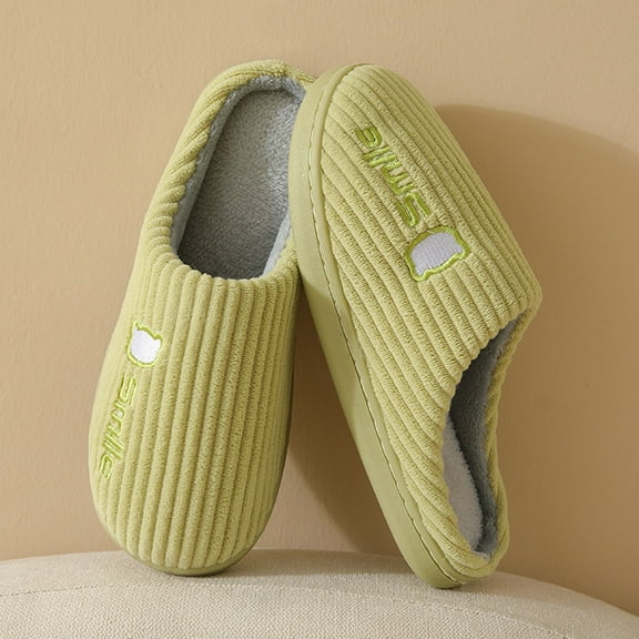 Ladies Slippers Clearance Non- Flat Rhinestone Indoor Soft Slipper Warm Bedroom Cozy House Shoes on Fuzzy Plush Slippers