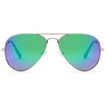 thumbnail image 2 of JETPAL Premium Classic Aviator Sunglasses w Flash Mirror and Polarized Lens Options UV400 (Non Polarized Mirror Green Lens Silver Frame), 2 of 2