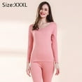 thumbnail image 2 of Conjunto de ropa interior térmica larga para mujer, 2 piezas, forro polar, conjunto de pijama superior e inferior, se puede usar por ambos lados, 2 of 6