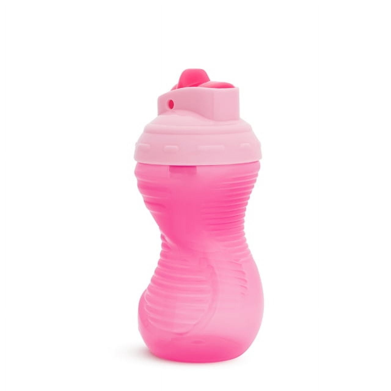 (4 pack) Munchkin® Mighty Grip® Toddler Flip Straw Sippy Cup, 10 oz, Pink, Unisex
